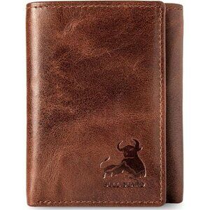 Best Leather Men's RFID Trifold Wallet With ID Great Outdoor Wallet